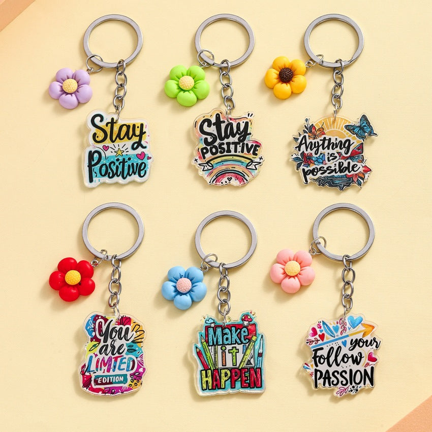 Chaveiro Acrílico com Frases Motivacionais